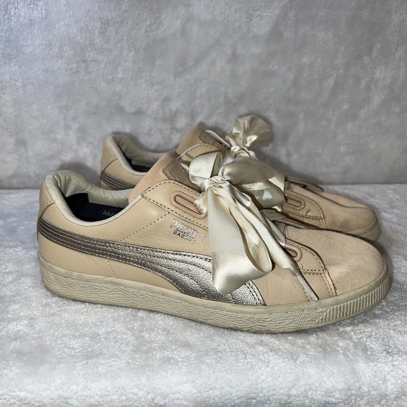 Puma Women's BASKET HEART UP Shoes Natural Vachetta 364955-01. Size 9.5 US! - Picture 1 of 8